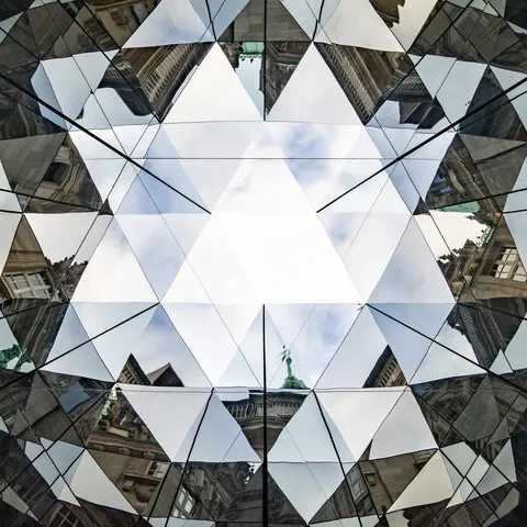 Mirrored kaleidoscope ceiling, Hamburg, Germany — Nicolas Marincic
