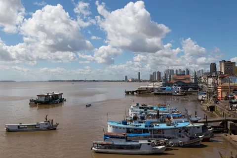 Riverboats at the Belém waterfront, Brazil — Nicolas Marincic