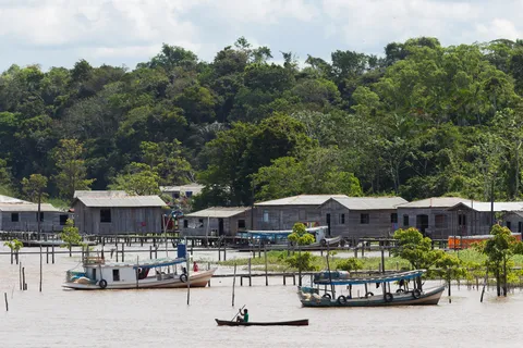 Stilt village on the bank of the Lower Amazon, Brazil — Nicolas Marincic