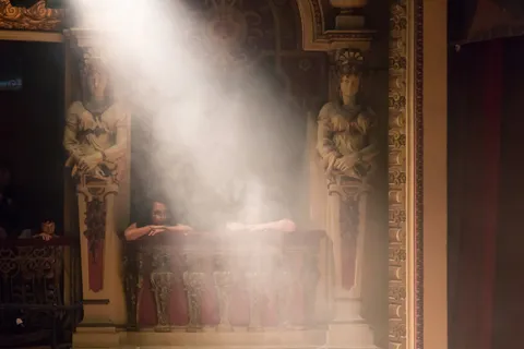 Shaft of light through a box of the Teatro Amazonas, Brazil — Nicolas Marincic