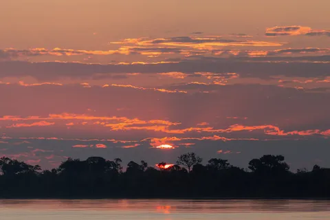 Coucher de soleil sur l’Amazone, Brésil — Nicolas Marincic