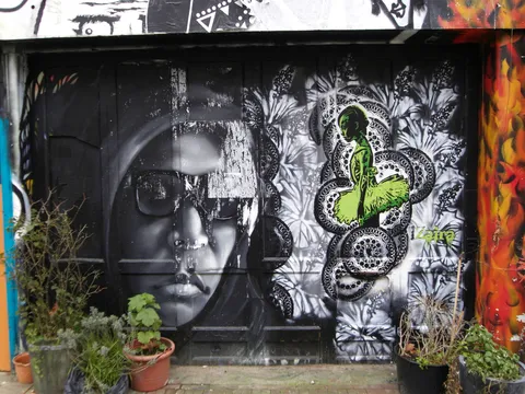 Street art portrait mural, Amsterdam, Netherlands — Nicolas Marincic