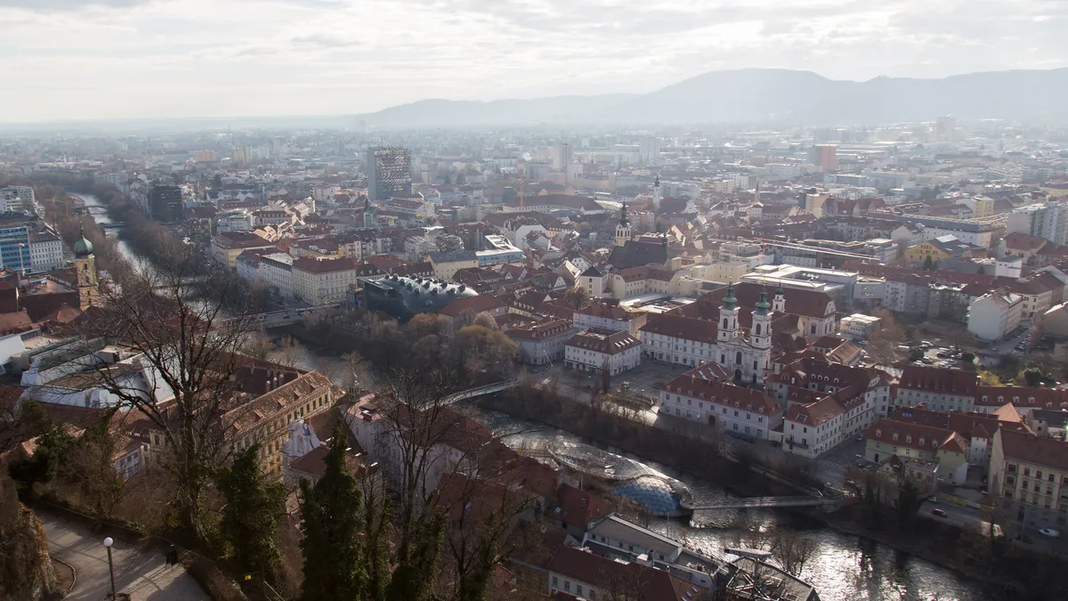Graz and the Mur from the Schlossberg, Austria — Nicolas Marincic