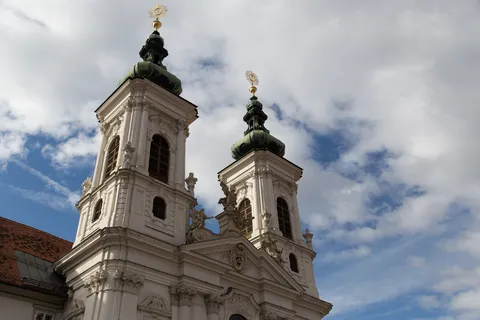 Towers of the Mariahilf Church, Graz, Austria — Nicolas Marincic