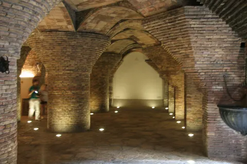 Brick mushroom-vaulted stables, Palau Güell, Spain — Nicolas Marincic