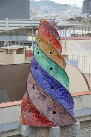Rainbow trencadís chimney, Palau Güell, Spain — Nicolas Marincic