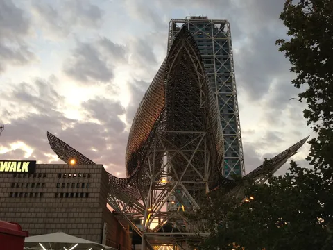 Frank Gehry’s Peix d’Or at dusk, Port Olímpic, Spain — Nicolas Marincic