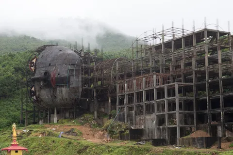 Unfinished giant Buddha in its scaffolding, Burma — Nicolas Marincic