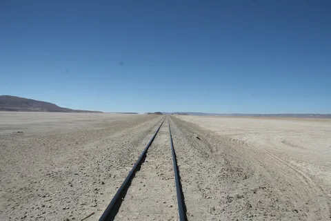 Railway lines to the horizon near Uyuni, Bolivia — Nicolas Marincic