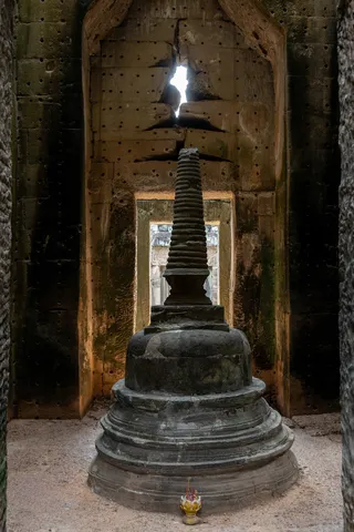 Central stupa of Preah Khan in a shaft of light, Cambodia — Nicolas Marincic