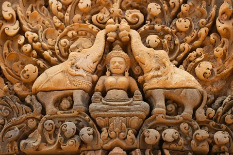 Carved lintel at Banteay Srei, Cambodia — Nicolas Marincic