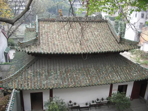 Green-tiled roofs of an old pavilion, China — Nicolas Marincic