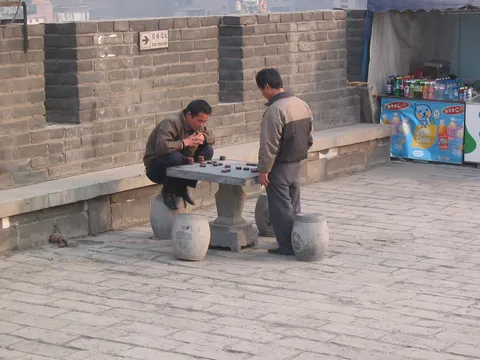 Chinese chess on the city wall of Xi’an, China — Nicolas Marincic