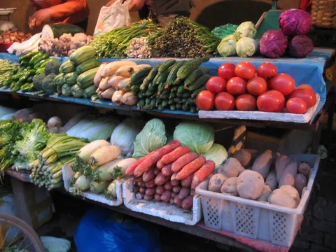 Vegetable stall at a Xi’an street market, China — Nicolas Marincic