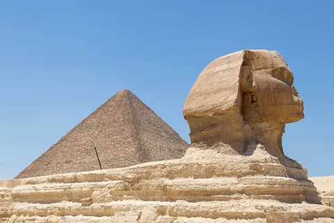 The Sphinx with a pyramid behind, Giza, Egypt — Nicolas Marincic