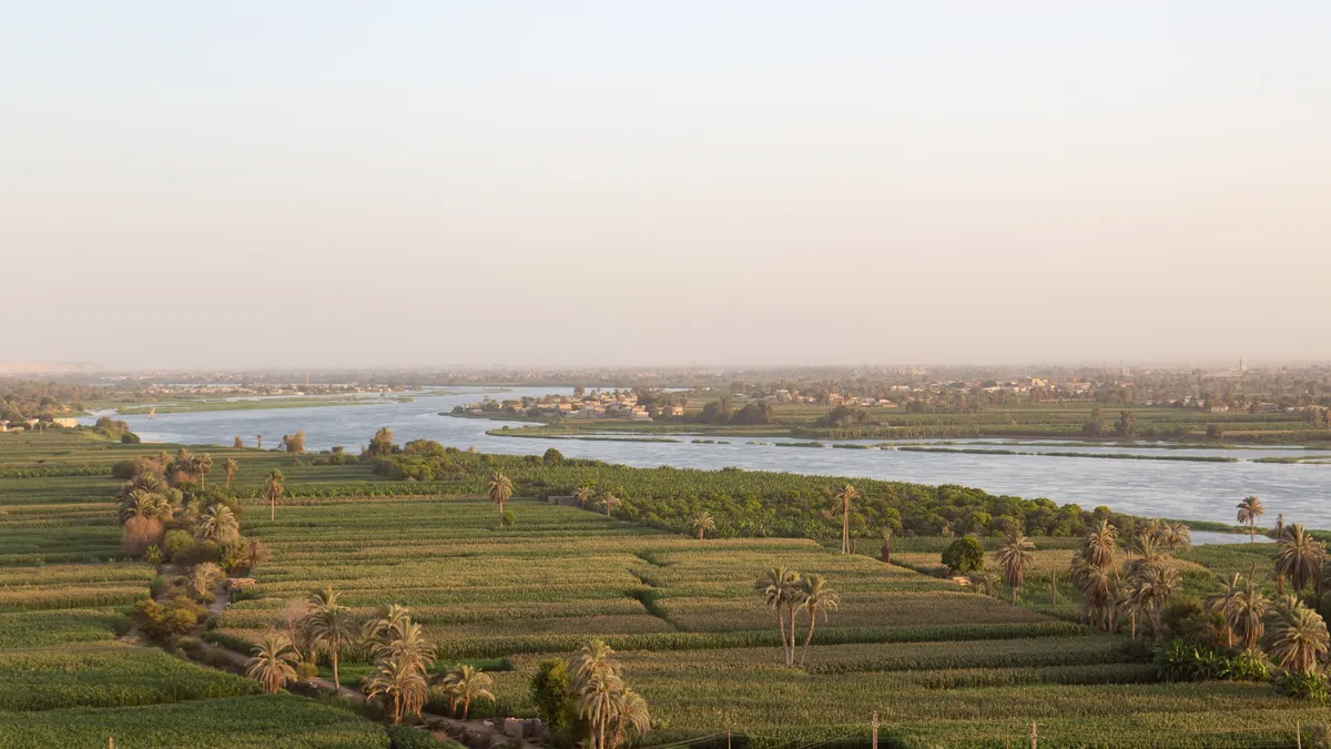 Green strip of the Nile valley and desert, Minya, Egypt — Nicolas Marincic
