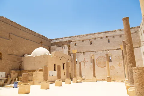 Columned courtyard of a Coptic monastery, Egypt — Nicolas Marincic