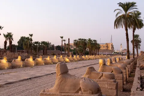 Avenue of sphinxes at dusk, Luxor, Egypt — Nicolas Marincic