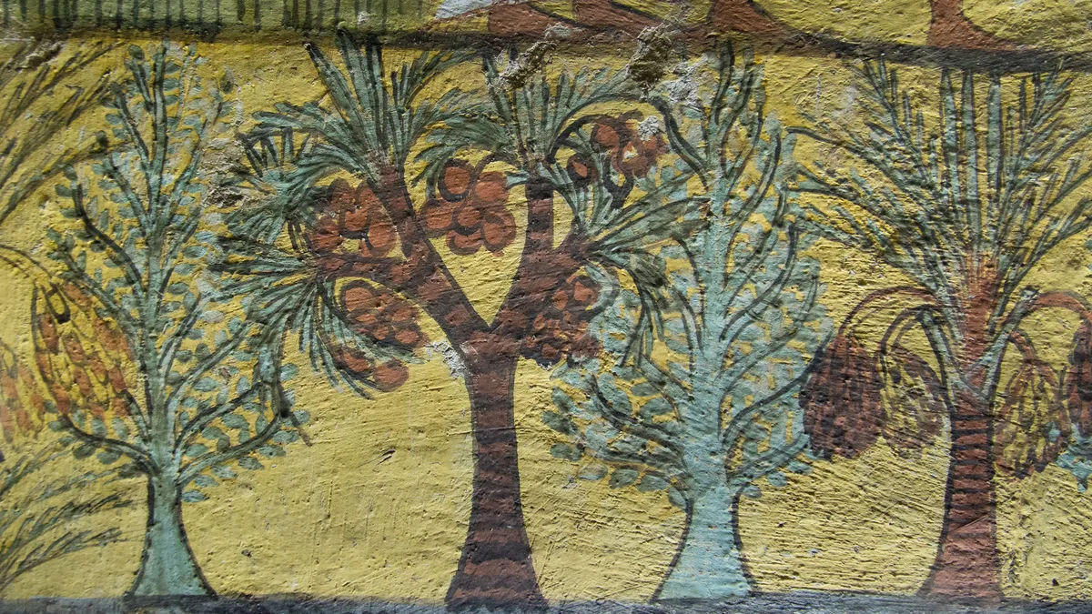 Arbres peints, tombe de Sennedjem, Deir el-Médineh, Égypte — Nicolas Marincic