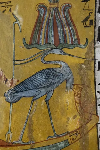 Héron bénou peint, Deir el-Médineh, Égypte — Nicolas Marincic