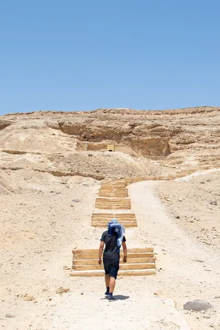 Climbing steps in the desert, Egypt — Nicolas Marincic