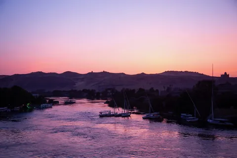 Pink dusk over the Nile, Egypt — Nicolas Marincic