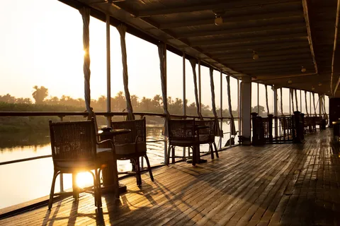 Nile cruise boat deck at sunset, Egypt — Nicolas Marincic