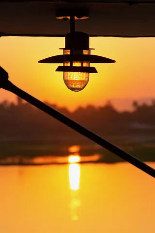 Boat lantern at sunset, Egypt — Nicolas Marincic