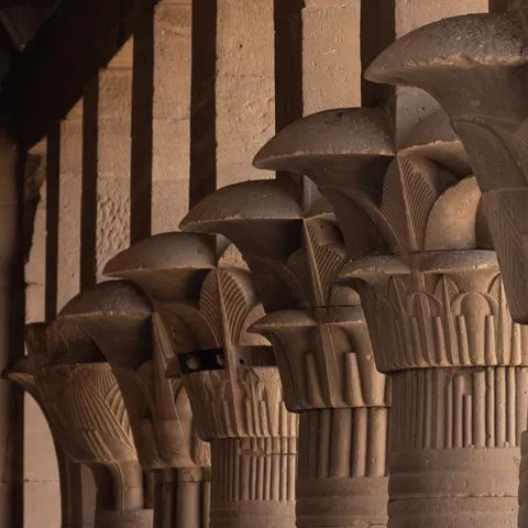Rangée de chapiteaux composites, Philae, Égypte — Nicolas Marincic