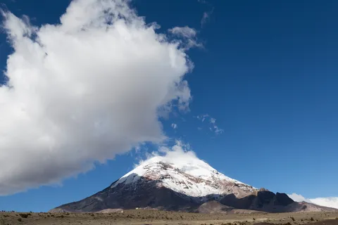 Chimborazo volcano beneath a cloud, Ecuador — Nicolas Marincic