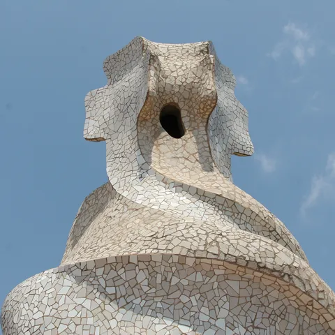 Trencadís chimney on La Pedrera, Barcelona, Spain — Nicolas Marincic