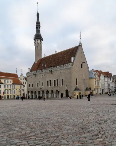 Hôtel de ville de Tallinn sur la place Raekoja, Estonie — Nicolas Marincic