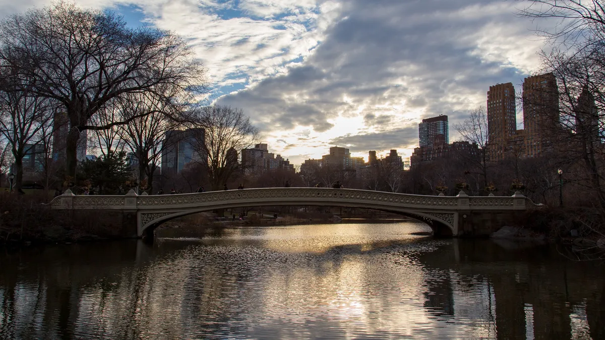 Bow Bridge at sunset, Central Park, United States — Nicolas Marincic