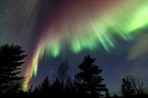 Aurore boréale verte et rose, Finlande — Nicolas Marincic