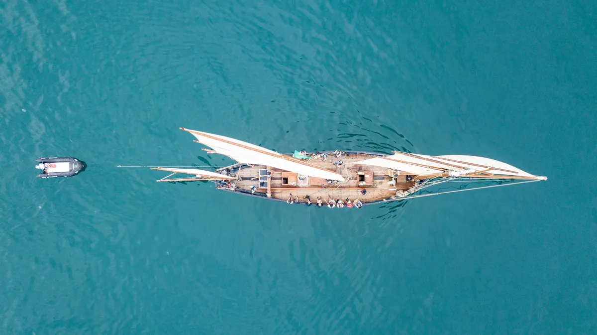 Tall ship seen from above, France — Nicolas Marincic