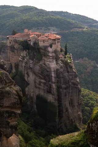 Varlaam monastery atop its sheer rock, Meteora, Greece — Nicolas Marincic
