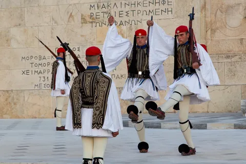 Evzones at the Tomb of the Unknown Soldier, Athens, Greece — Nicolas Marincic
