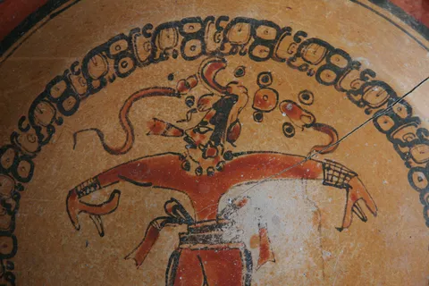 Painted Maya plate with a figure, Guatemala — Nicolas Marincic