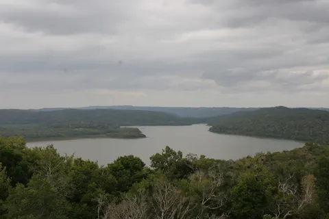 Lake Yaxhá from the top of a temple, Guatemala — Nicolas Marincic