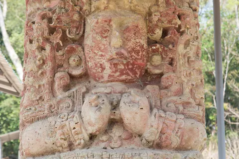 Stela with traces of red pigment, Copán, Honduras — Nicolas Marincic