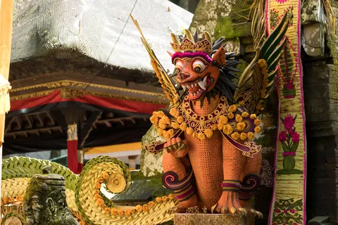 Barong paré pour une fête de temple, Indonésie — Nicolas Marincic