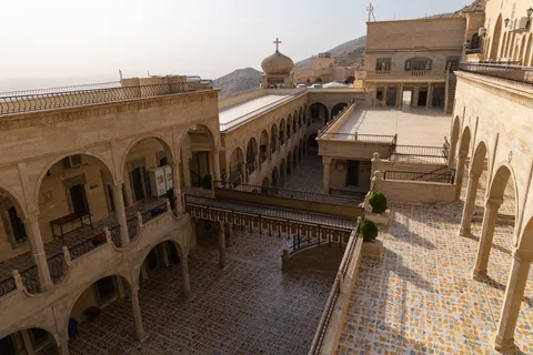 Courtyard of a mountainside monastery, Iraq (Kurdistan) — Nicolas Marincic