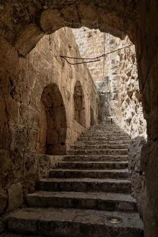 Vaulted stairway in Ajloun Castle, Jordan — Nicolas Marincic