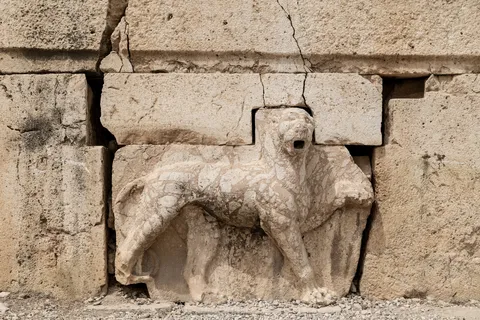 Carved lion at Qasr al-Abd, Iraq al-Amir, Jordan — Nicolas Marincic