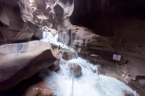 Waterfall in the Wadi Mujib Siq, Jordan — Nicolas Marincic