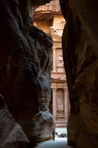 The Siq opening onto the Treasury, Petra, Jordan — Nicolas Marincic