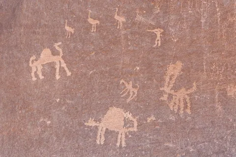 Camel petroglyphs in Wadi Rum, Jordan — Nicolas Marincic