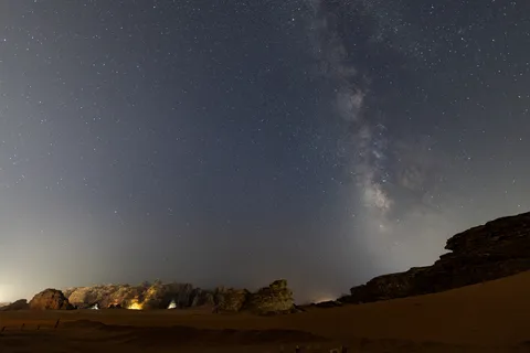 Milky Way rising over the camp, Wadi Rum, Jordan — Nicolas Marincic
