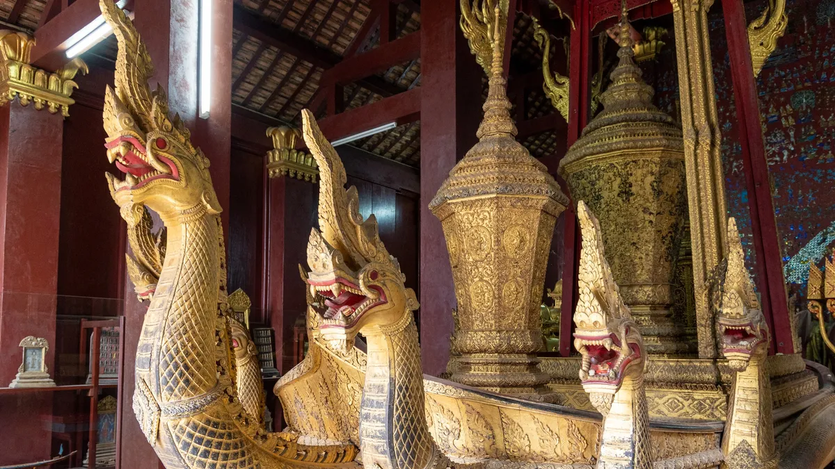 Naga prow of the royal funeral carriage, Luang Prabang, Laos — Nicolas Marincic