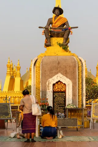 Statue of King Setthathirath at That Luang, Laos — Nicolas Marincic